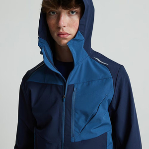 Active Wear Custom Design Hooded Full Zipper Half Sleeve <b>Soft</b> <b>Shell</b> Polyester Windbreaker Waterproof <b>Jacket</b> Casual Solid for - Product Image 4