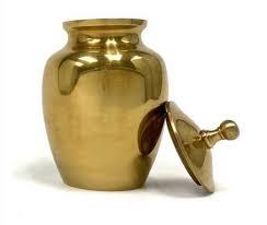 Elegant Brass Cremation Urn for Ashes <b>Memorial</b> <b>Keepsake</b> Funeral Urn with Lid - Product Image 2