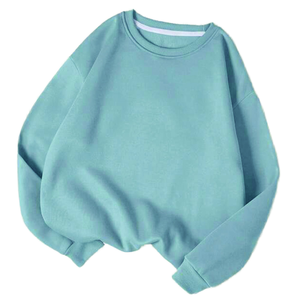 Sweat-shirt en molleton de coton épais doublé, coupe oversize unisexe, vert, col rond, coupe ample, pour l'hiver, style streetwear - Product Image 1
