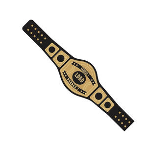 NOVERA INDUSTRIES Custom Boxing Championship Award Belt Black Gold Metal <b>Plate</b> Personalized <b>Name</b> Title Leather Strap Comfortable - Product Image 5