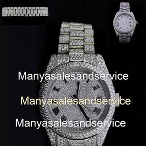 Reloj de Lujo con Diamantes Reales, Estilo Hip Hop, Automático, Mecánico, de Acero Inoxidable, Cristal, Resistente al Agua 10 Bar, con Moissanita VVS - Product Image 1