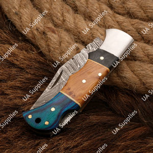Couteau pliant de poche en acier Damas personnalisé, haute dureté 58 HRC, lame tranchante, tactique, pour la chasse, la pêche, EDC, support OBM OEM - Product Image 6