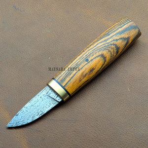 Handmade Wooden Handle Birka Puukko Knife High Carbon Steel Bushcraft Hunting Knife with Leather Sheath - Product Image 2