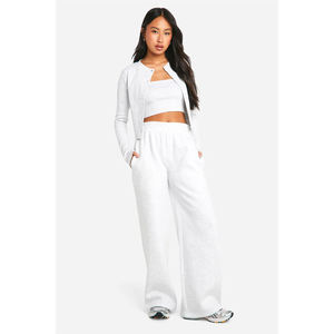 Conjunto Deportivo de 2 Piezas para Mujer, Sudadera con Cierre y Cuello en V, Pantalones de Jogging Casuales - Product Image 3