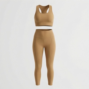 Custom Knee Length <b>Yoga</b> <b>Set</b> For Women Plus Size Premium Online Selling Embroidery Decoration Gym Fitness Activewear Suits - Product Image 1