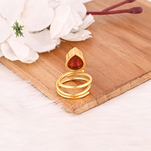 Red Hydro Gemstone <b>Ring</b> Handmade <b>Adjustable</b> Fashion <b>Ring</b> for Women - Product Image 5