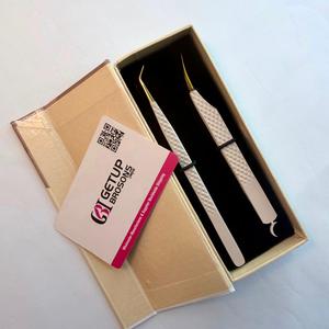 Pince à épiler en acier inoxydable Getup Brosons, pointe de précision anti-magnétique, 10 mm, emballage en boîte, logo personnalisé - Product Image 4