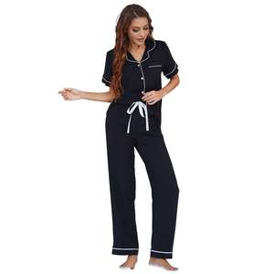 Camisones de Seda Personalizados al por Mayor, Conjuntos de Pijamas para Mujer, Transpirables, Conjunto de 2 Piezas para Mamá, Ropa de Dormir, Ropa de Casa para Mujer y Niña - Product Image 1