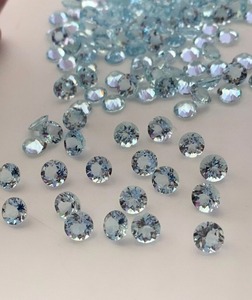 Aigue-marine naturelle bleue de petite taille, taille brillant rond, de 0,8 mm à 3,0 mm, avec jeu de couleurs ou effet de feu, pour la fabrication de bijoux - Product Image 2