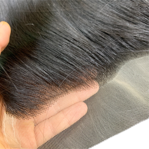Raw vietnamita 13x6 HD para cierre Frontal de encaje cutícula alineada cabello humano liso para cierre Frontal suizo HD cabello humano - Product Image 1