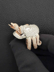 Bague Moissanite Monkey Iced Out en Argent et Or, Bague Statement à Griffes, Bijoux de Luxe Hip Hop pour Hommes, Cadeau de Fête Tendance, Bague Moderne Audacieuse - Product Image 1
