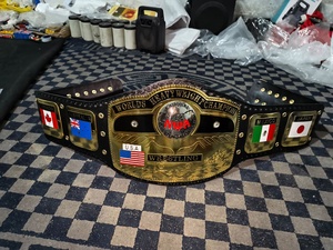 Ceinture de champion du monde poids lourd NWA en laiton avec plaques de 2 mm et drapeaux personnalisés - Product Image 5