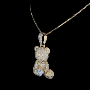 Collar con Colgante de Oso de Peluche con Diamantes de Moissanita de Lujo, Plata 925 con Baño de Rodio, Estilo Hip Hop, Joyería Fina para Fiesta, Regalo - Product Image 2
