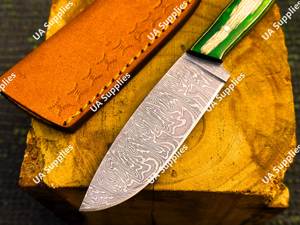 Cuchillo Skinner de Acero de Damasco Hecho a Mano, Forjado a Mano, Afilado como una Navaja, para Caza y Actividades al Aire Libre, Venta Directa de Fábrica, OEM, ODM - Product Image 4