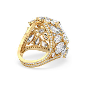 Bague de fiançailles solitaire REYES en or massif 14 carats de haute qualité, sertie d'un moissanite taille émeraude de 18,91 carats, pour femme. - Product Image 4