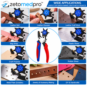 Pince à poinçonner rotative ZetomedPro pour la fabrication de bijoux, le cuir, le plastique, les travaux manuels et les projets de bricolage - Product Image 2