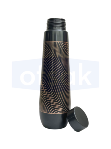 OTSAK – Gourde portable vintage en cuivre pur noir gravé, étanche, écologique, grande capacité, pour voyage en extérieur, personnalisable - Product Image 5