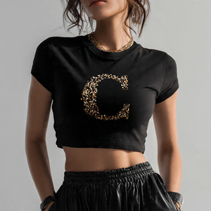 Camiseta Corta de Moda Hip Hop con Estampado DTG Personalizado, Precio Mayorista Asequible - Product Image 1