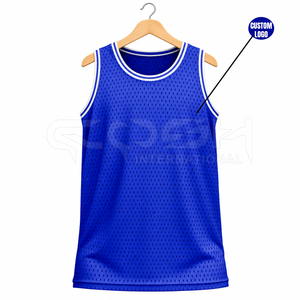 Cosh International Sorority Sisterhood Royal <b>Blue</b> <b>Mesh</b> Basketball Jersey Round Neck Tank <b>Top</b> Solid Color Breathable Jersey - Product Image 5