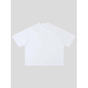Camiseta Oversize de Cuello Alto Súper Moderna con Hombros Caídos, de Gran Gramaje 400 GSM, Estilo Cropped y Boxy para Hombre - Product Image 3