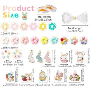 Set di perline fai da te 8243 pz per ragazze, colore macaron, con forbici, corda e accessori decorativi per gioielli - Product Image 3