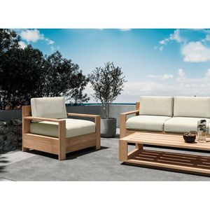 Sofá de patio de teca para exteriores, hecho en Indonesia, muebles de madera maciza - Product Image 1