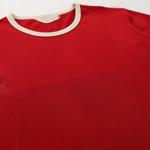 เสื้อยืดคอกลมแขนสั้นผู้ชายปี 2026 ผ้าฝ้าย 100% ระบายอากาศได้ดี คอเสื้อตัดสี เสื้อยืดแบบถักเป็นมิตรกับสิ่งแวดล้อม เสื้อผ้าสไตล์วิทยาลัย - Product Image 2