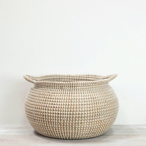 Home Decor Cheapest Price Basket Planters Seagrass Decorative <b>Pottery</b> Planter <b>Handmade</b> Straw Raffia Baskets - Product Image 2