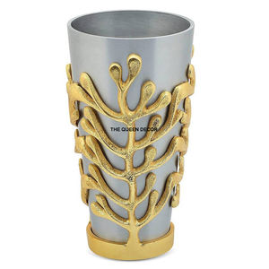 Jarrón Moderno de Aluminio y Vidrio Amorfo, Elementos de Forma Irregular, Estilo Nórdico Minimalista, Ecológico, Decorativo para Flores - Product Image 3