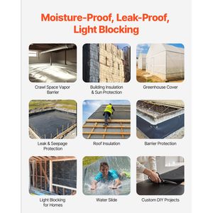 Rouleau de bâche plastique robuste de 6 mil d'épaisseur, 10 x 100, pour peintres, protection contre les déversements dans les sous-sols - Product Image 4
