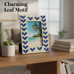 Blue Pattern Decorative Photo <b>Frame</b> 6x4 Inch | Elegant Tabletop <b>Picture</b> <b>Frame</b> for Home, Office, Hotel Desk Living Room Decor - Product Image 3