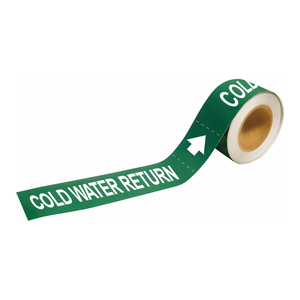 Marqueur de tuyauterie d'eau froide Brady To-Go 1x8 pouces, signalisation industrielle pour tuyauterie - Product Image 1
