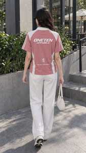 women's Color Block <b>Polo</b> <b>Shirt</b> Short Sleeve Contrast Collar Button Down Sporty Rose <b>Pink</b> Top - Product Image 4