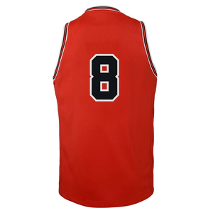 Custom basketball Jersey Red Black White Trim sleeveless Sports Tank Top - Wholesale Custom Number Print Team Uniform - Product Image 1