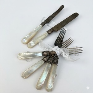 Cubiertos de acero inoxidable de lujo con mango de nácar de alta calidad, elegantes utensilios de comedor para uso doméstico y hotelero. - Product Image 5