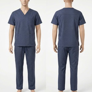 Ensemble de blouses médicales imprimées pour hommes, 180 GSM, polyester et élasthanne de qualité supérieure, motif floral bleu, personnalisation par sublimation, broderie, impression sérigraphique, logo - Product Image 6