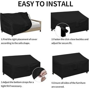 Copertura Impermeabile per Divano da Esterno a 3 Posti Easy-Going, Resistente alle Intemperie, con Nastro Adesivo, per Mobili da Giardino - Product Image 3