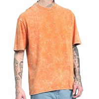 T-shirt pour homme de haute qualité, 100% coton, lavage à l'acide, 280 g/m², résistant, vintage, logo personnalisé, respirant, séchage rapide