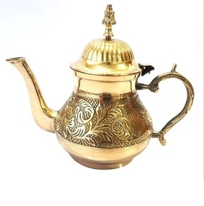 Premium Style Brass Tea Pot Gas Stove Compatible Pot with Safety Whistle For Dining Table Household & Hotel Supply On Sale - Product Image 3