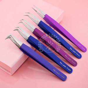 Premium 90 Degree Volume Tweezers Custom Lash Extensions Lightweight Isolation Classic Tweezers with Custom <b>Box</b> Private Label - Product Image 1