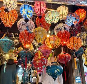Lanterne en bambou artisanale du Vietnam, en satin, pour restaurant, fête, décoration de mariage, à suspendre, avec housse en tissu de soie DIY, colorée, vente en gros, exportation - Product Image 3