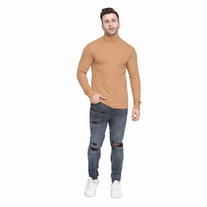 Suéter de Punto para Hombre, Cuello Alto, Manga Larga, Color Sólido, Estilo Casual para Otoño - Product Image 1