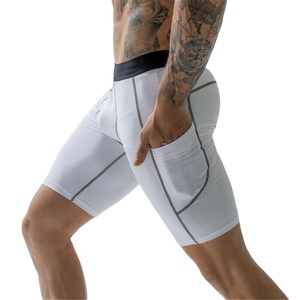 Men's Compression Short Quick Dry Sports Tights Base <b>Layer</b> Shorts for Running Training Athletic Wears Shorts with Phone Pocket - Product Image 1