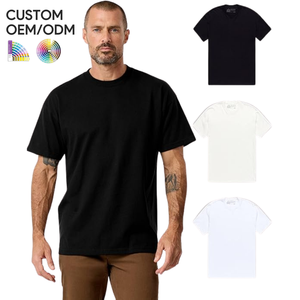 Mens 100% Organic Cotton Knitted Heavyweight Eco-Friendly Anti-Wrinkle Breathable Quick Dry Short Sleeve Regular Fit T-Shirt OEM - Product Image 1