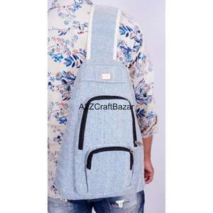 Sac à dos artisanal unisexe de taille moyenne en toile 100% coton, vintage, léger, 20L, pour affaires, quotidien, camping, natation, avec bandoulière arquée - Product Image 6