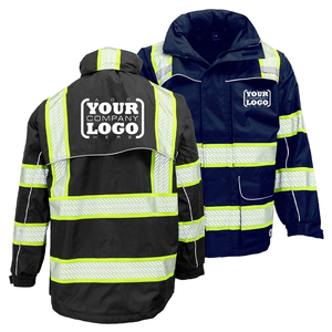 Veste de travail industrielle unisexe en coton léger, imperméable et réfléchissante à haute visibilité pour la sécurité routière - Product Image 6