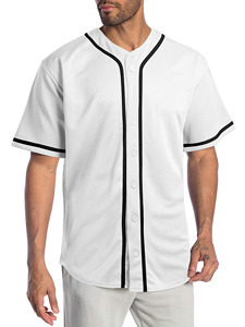 Camiseta de Béisbol Blanca de Manga Corta con Cierre de Cordón, Unisex, Corte Regular, Malla Transpirable, Logotipo Sublimado Personalizable - Product Image 6