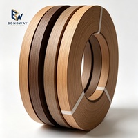 Bande de chant PVC auto-adhésive aspect bois, finition brillante, largeur 22 mm, largeur personnalisable 0,4-3 mm pour bordure avant de meuble d'hôtel