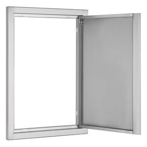 Porta Singola per Cucina Esterna in Acciaio Inossidabile 17L x 24A Pollici, Accesso BBQ, Montaggio a Filo, Porta Verticale a Muro, Soluzione di Stoccaggio Incassata - Product Image 4