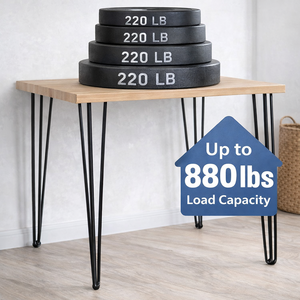 Iron Hairpin <b>Table</b> <b>Legs</b> 880lbs Capacity Metal Furniture <b>Legs</b> with Easy Installation DIY Desk Dining <b>Table</b> Set of 4 EDPTBL012 - Product Image 1